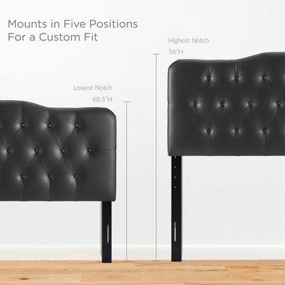 Annabel Upholstered Vinyl Queen Headboard by Furniture For America