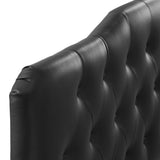 Sage Upholstered Vinyl Queen Headboard in Black