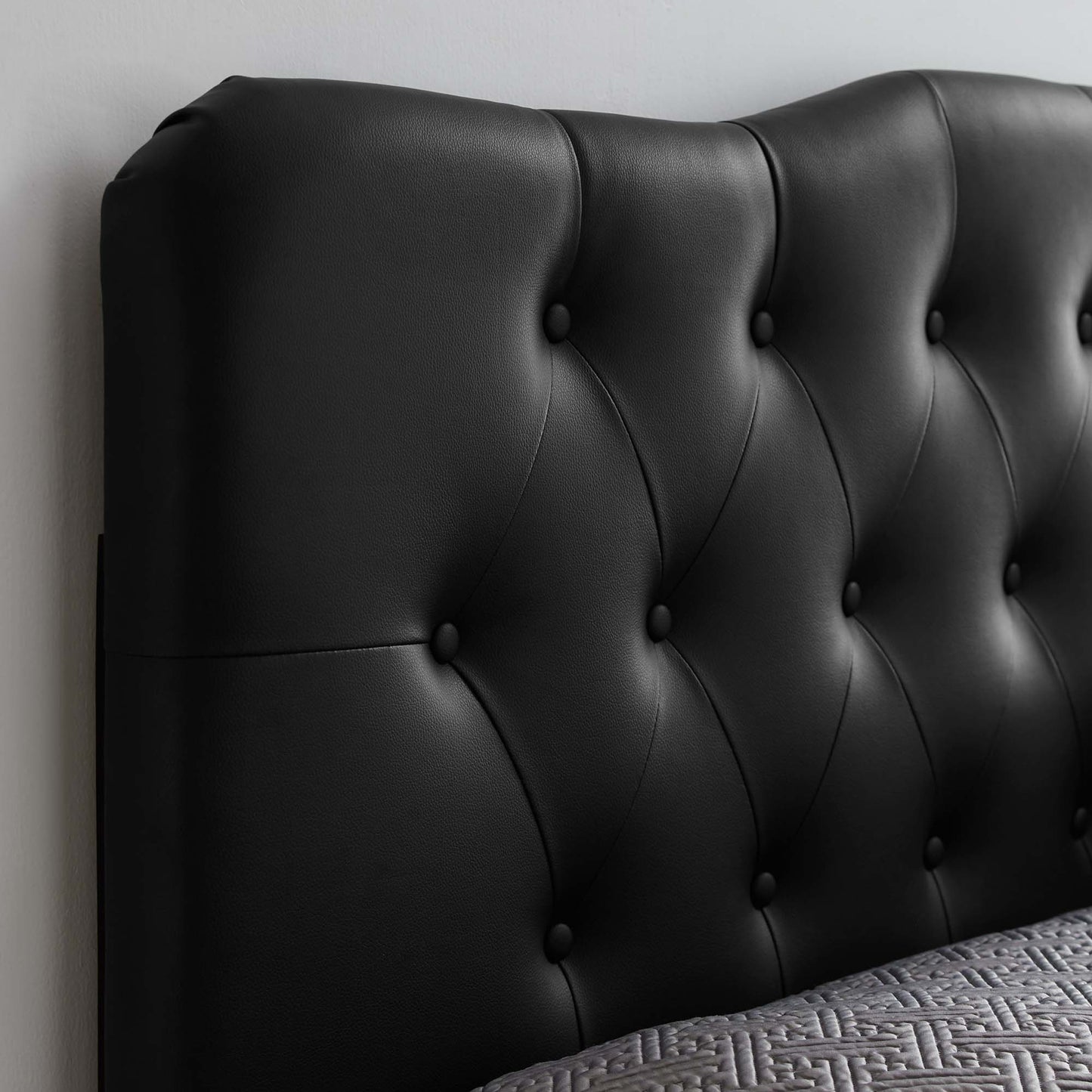 Annabel Upholstered Vinyl Queen Headboard by Furniture For America