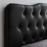 Sage Upholstered Vinyl Queen Headboard in Black