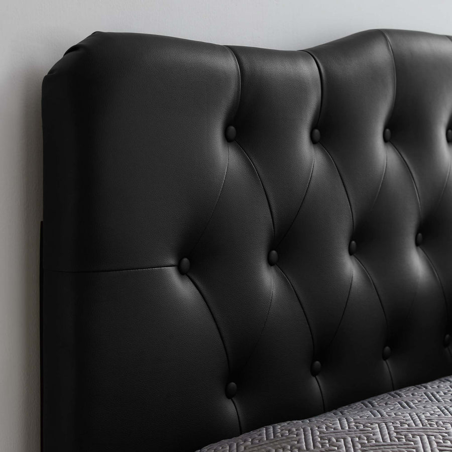 Sage Upholstered Vinyl Queen Headboard in Black