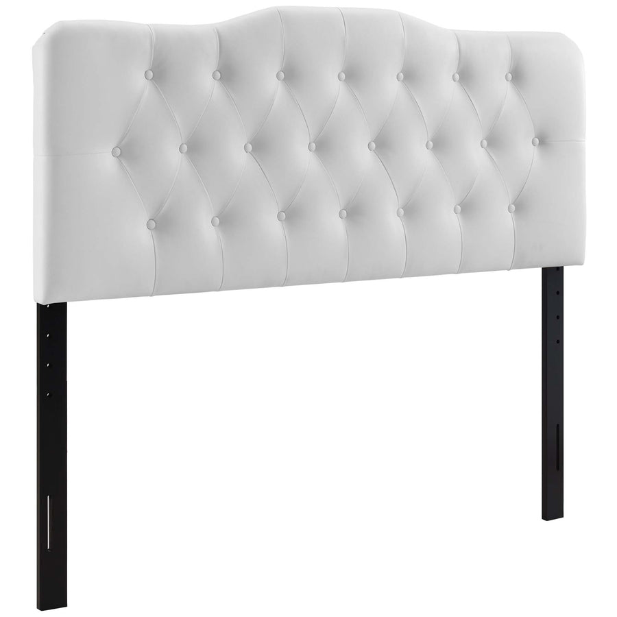 Sage Upholstered Vinyl Queen Headboard in White
