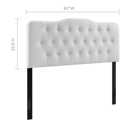 Annabel Upholstered Vinyl Queen Headboard in White