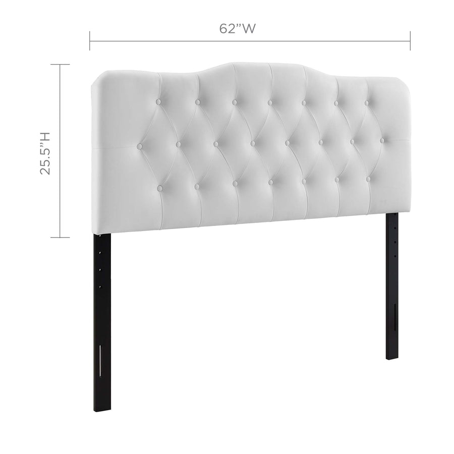 Sage Upholstered Vinyl Queen Headboard in White