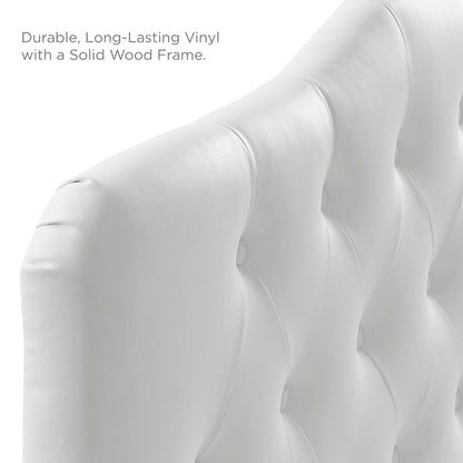 Annabel Upholstered Vinyl Queen Headboard by Furniture For America