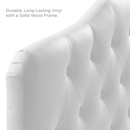 Annabel Upholstered Vinyl Queen Headboard in White