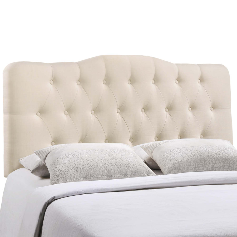 Sage Upholstered Fabric Full Headboard in Ivory