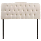 Sage Upholstered Fabric Full Headboard in Ivory