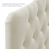 Sage Upholstered Fabric Full Headboard in Ivory