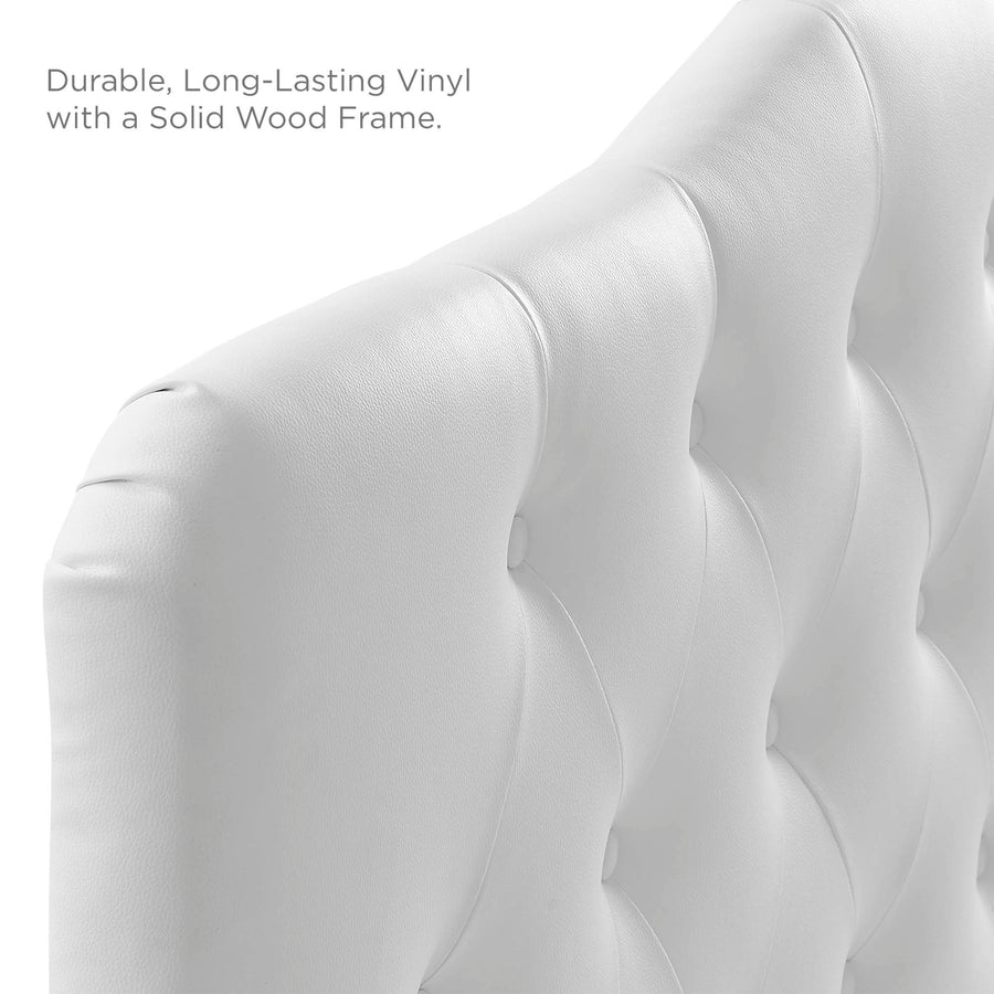 Sage Upholstered Vinyl Full Headboard in White