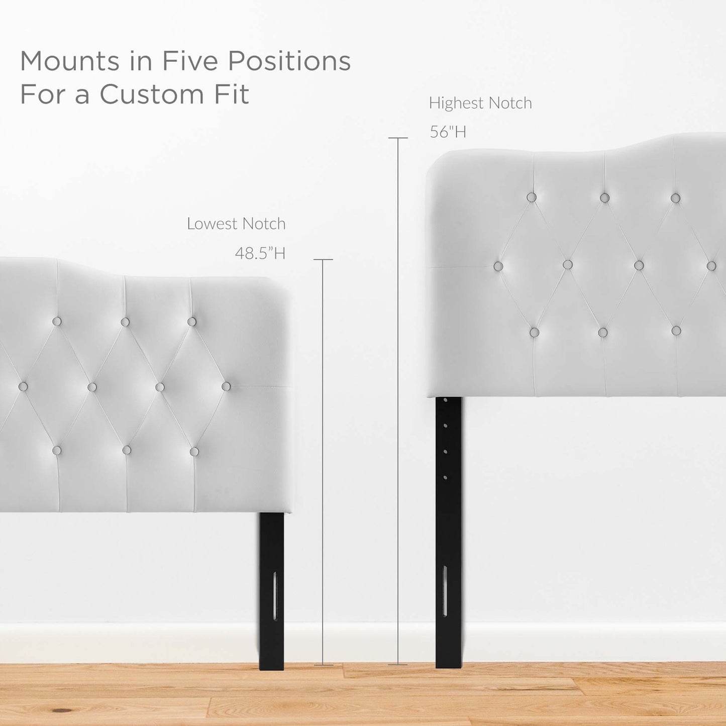 Annabel Upholstered Vinyl Full Headboard by Furniture For America