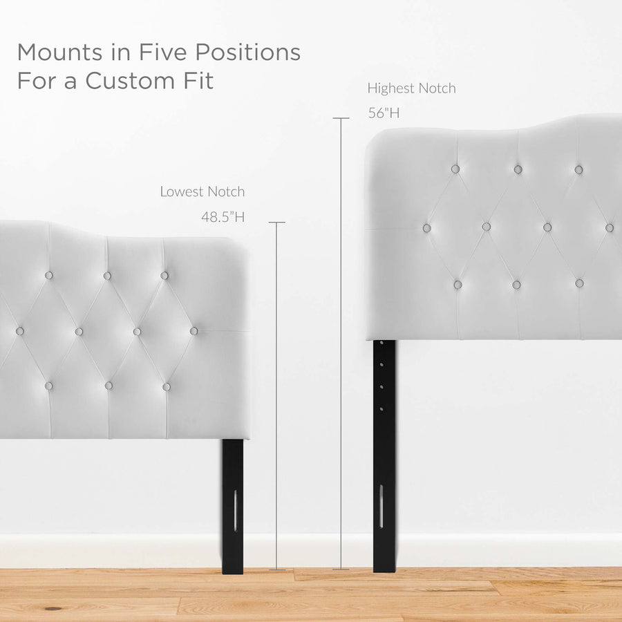 Sage Upholstered Vinyl Full Headboard in White