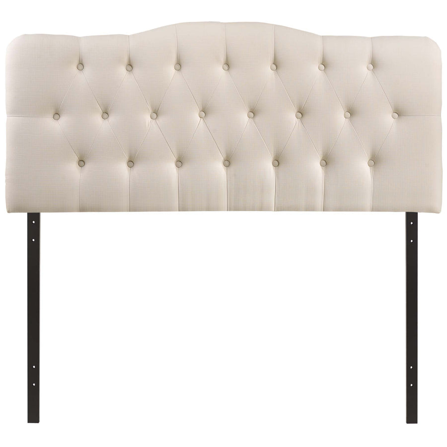 Sage Upholstered Fabric King Headboard in Ivory