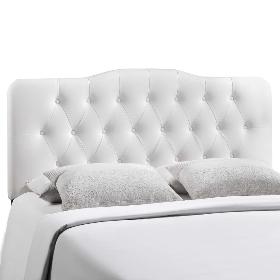 Sage Upholstered Vinyl King Headboard in White