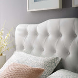 Sage Upholstered Vinyl King Headboard in White