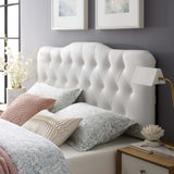 Sage Upholstered Vinyl King Headboard in White