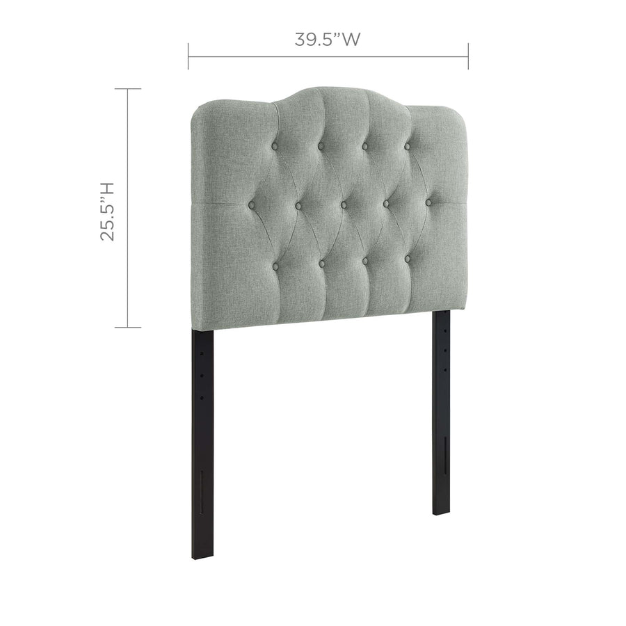 Sage Upholstered Fabric Twin Headboard in Gray