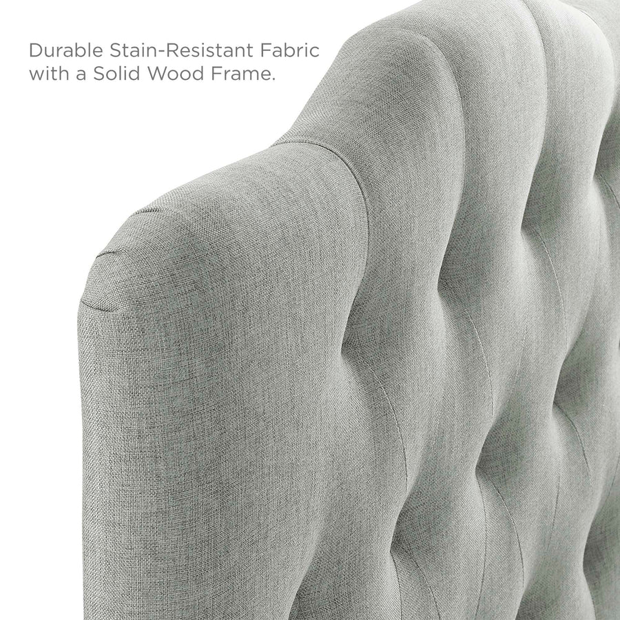 Sage Upholstered Fabric Twin Headboard in Gray