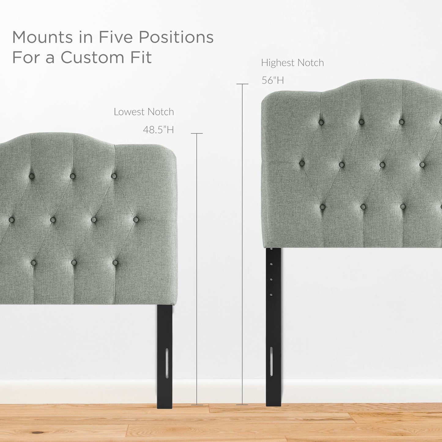 Annabel Upholstered Fabric Twin Headboard by Furniture For America