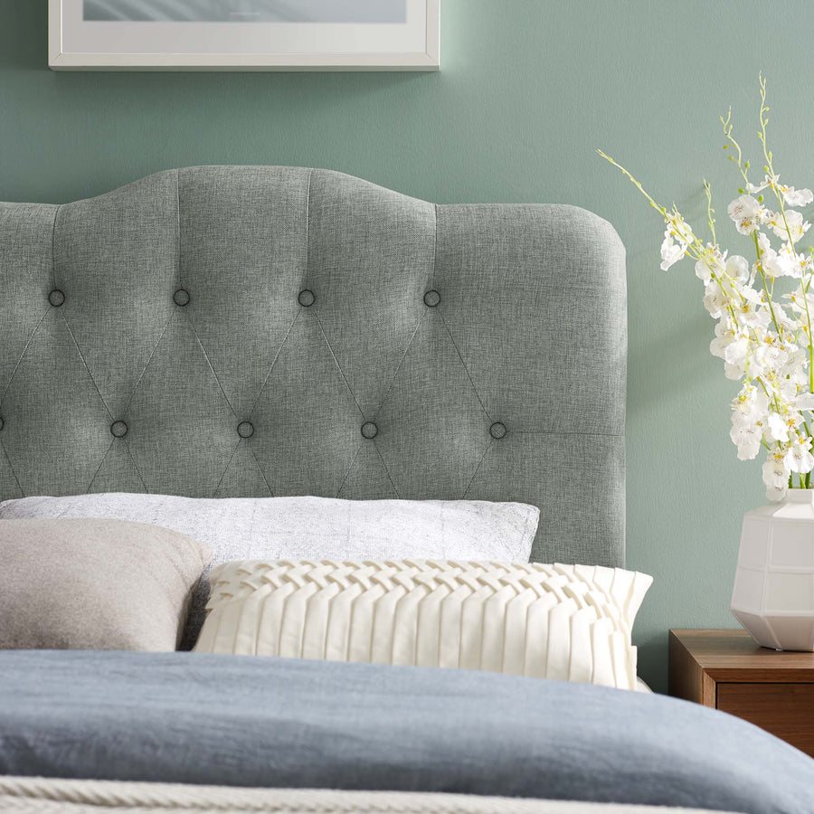 Sage Upholstered Fabric Twin Headboard in Gray