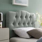 Sage Upholstered Fabric Twin Headboard in Gray