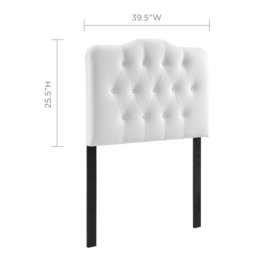 Sage Upholstered Vinyl Twin Headboard in White