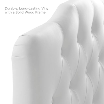 Annabel Upholstered Vinyl Twin Headboard by Furniture For America