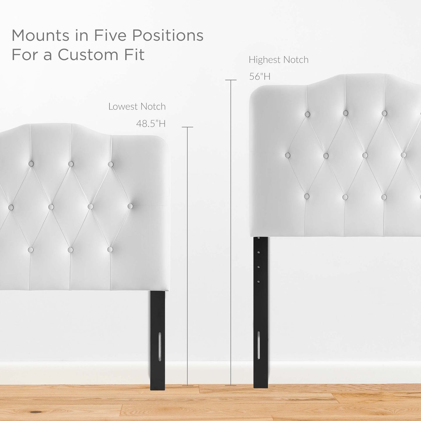 Annabel Upholstered Vinyl Twin Headboard by Furniture For America