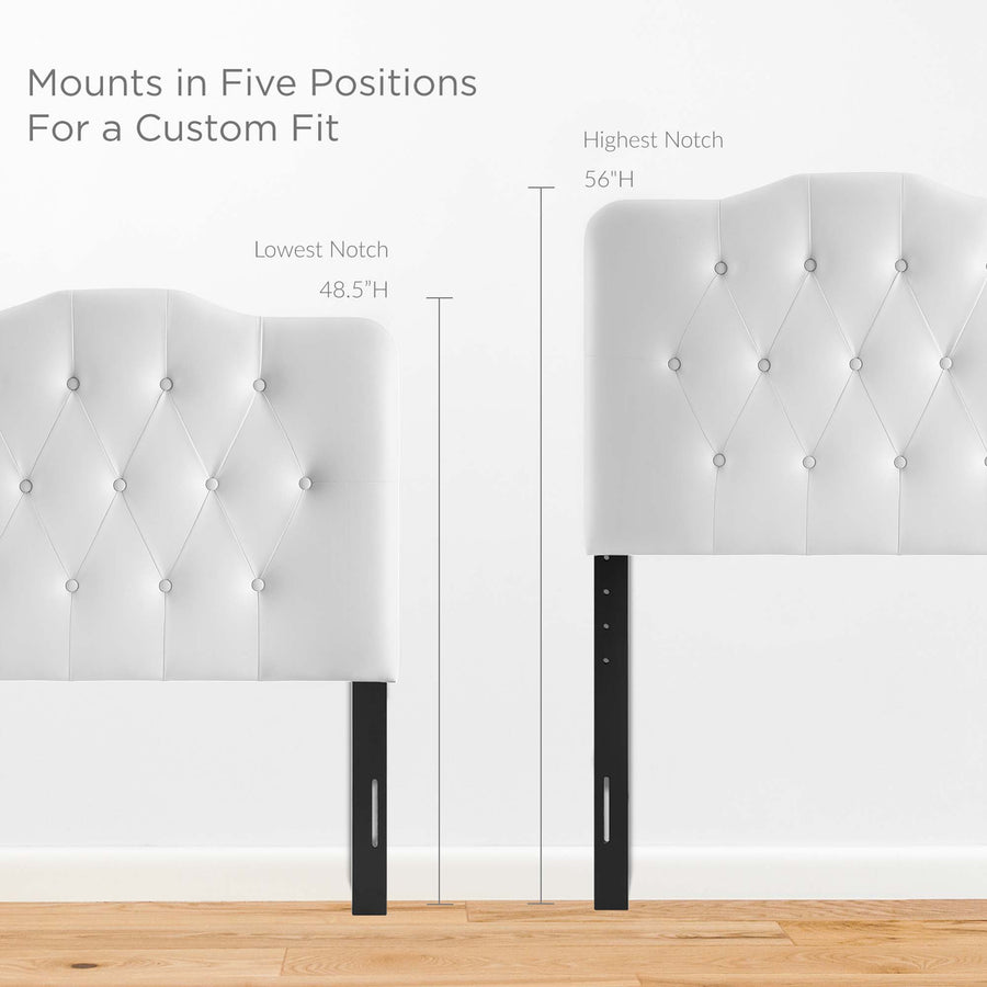 Sage Upholstered Vinyl Twin Headboard in White