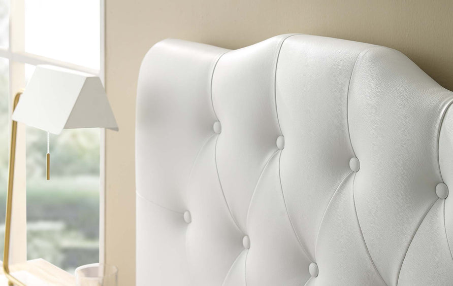 Sage Upholstered Vinyl Twin Headboard in White