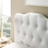 Sage Upholstered Vinyl Twin Headboard in White