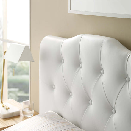 Annabel Upholstered Vinyl Twin Headboard in White