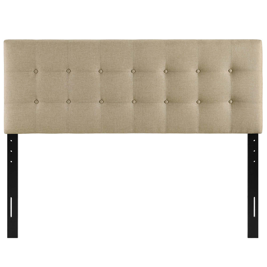 Vale Upholstered Fabric Queen Headboard in Beige