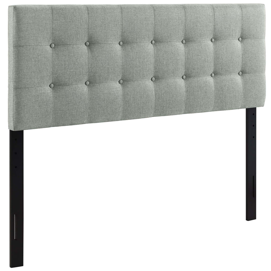 Vale Upholstered Fabric Queen Headboard in Gray
