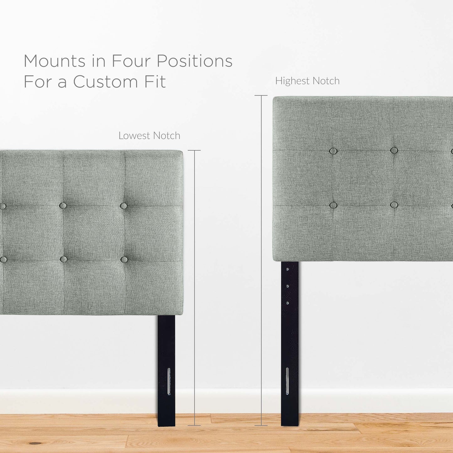 Emily Upholstered Fabric Queen Headboard by Furniture For America