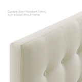 Vale Upholstered Fabric Queen Headboard in Ivory