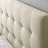 Vale Upholstered Fabric Queen Headboard in Ivory