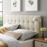 Vale Upholstered Fabric Queen Headboard in Ivory