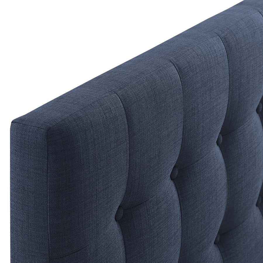 Vale Upholstered Fabric Queen Headboard in Navy