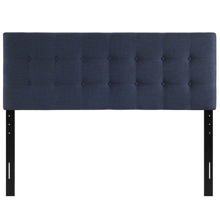 Vale Upholstered Fabric Queen Headboard in Navy