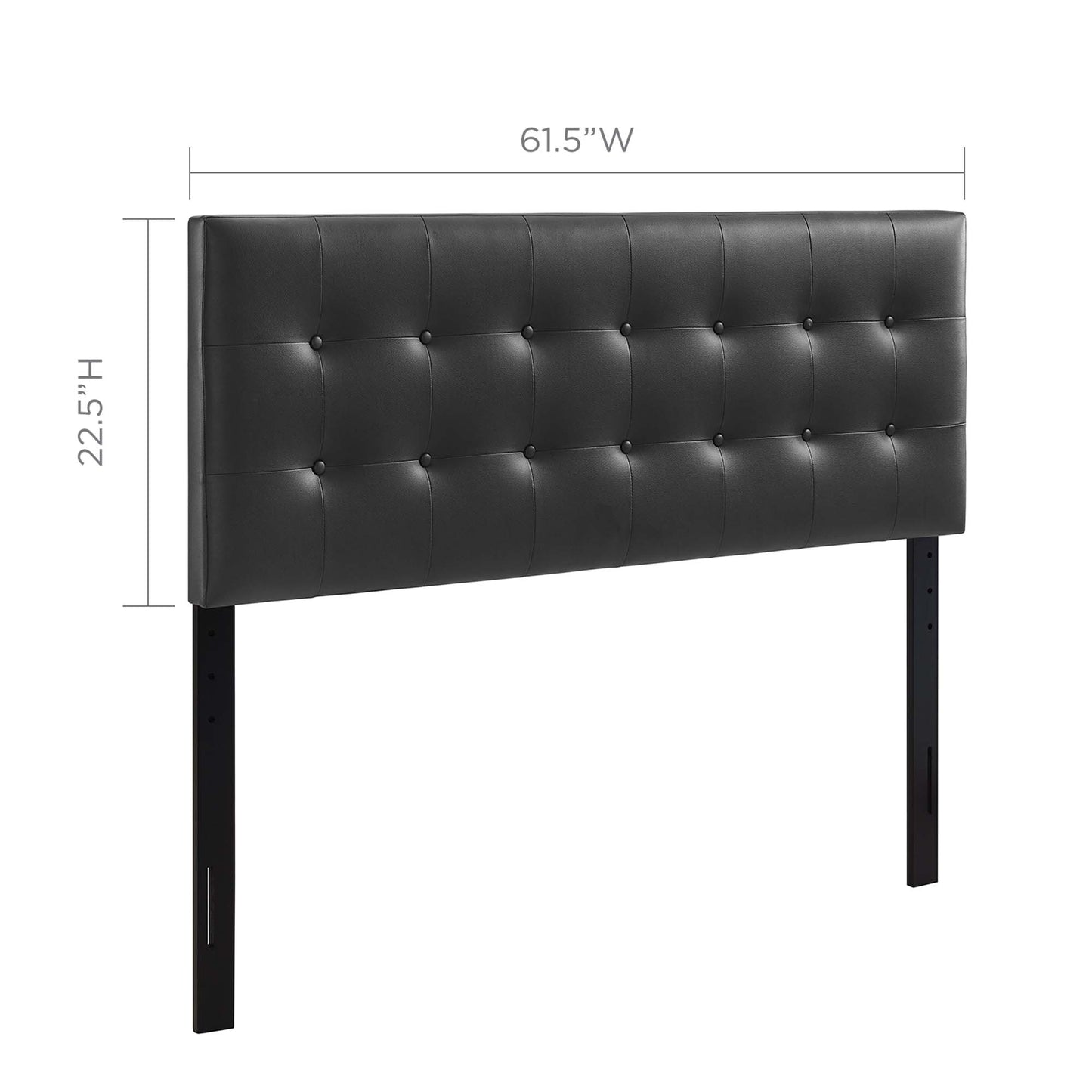 Emily Upholstered Vinyl Queen Headboard by Furniture For America
