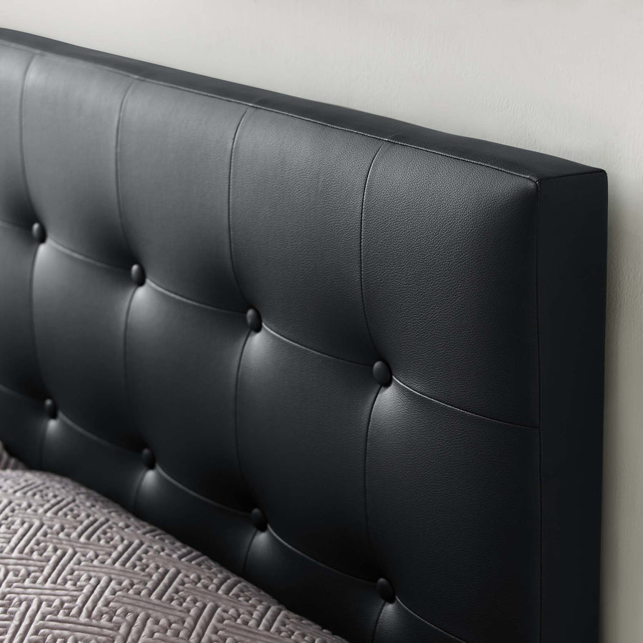 Vale Upholstered Vinyl Queen Headboard in Black