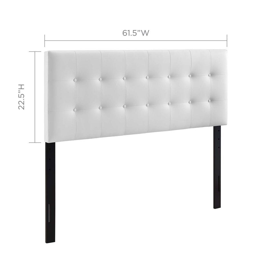 Vale Upholstered Vinyl Queen Headboard in White