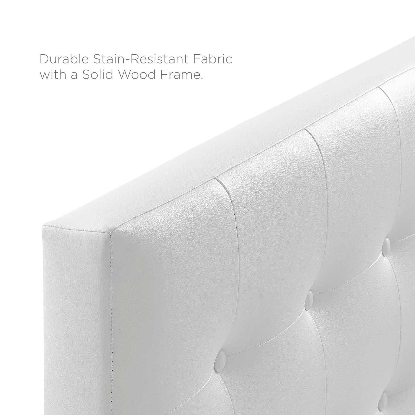Emily Upholstered Vinyl Queen Headboard by Furniture For America