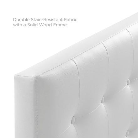 Emily Upholstered Vinyl Queen Headboard in White