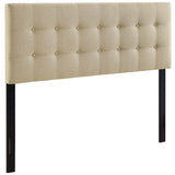 Vale Upholstered Fabric Full Headboard in Beige
