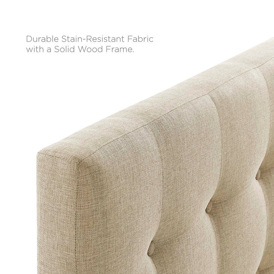 Vale Upholstered Fabric Full Headboard in Beige