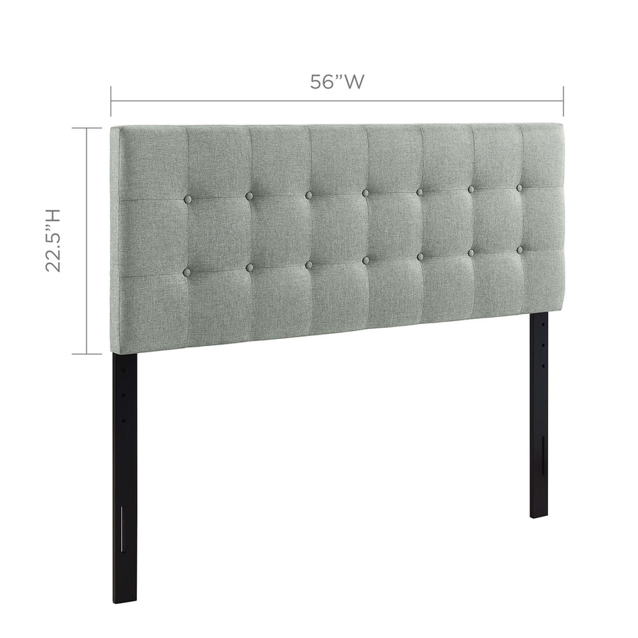 Vale Upholstered Fabric Full Headboard in Gray