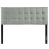 Vale Upholstered Fabric Full Headboard in Gray