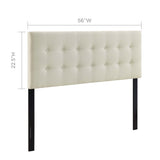 Vale Upholstered Fabric Full Headboard in Ivory